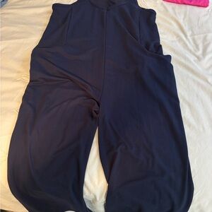 Sincerely Jules Navy Sleeveless Wide-Leg Jumpsuit